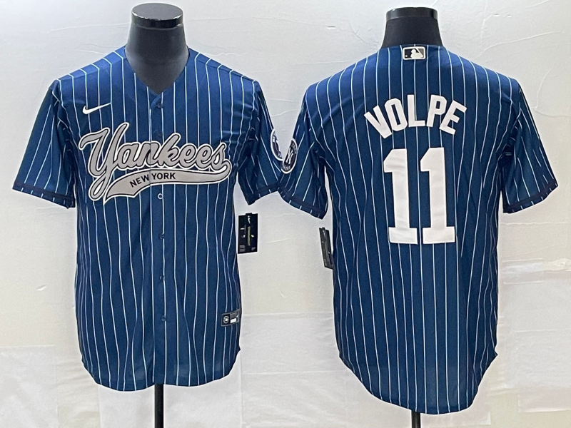 Men's New York Yankees Anthony Volpe #11 Blue Jersey Joint Edition